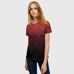 Женская футболка 3D Градиент мозаика красно-чёрный - фото 2