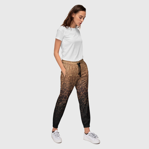Женские брюки 3D Градиент мозаика медно-чёрный, цвет 3D печать - фото 5