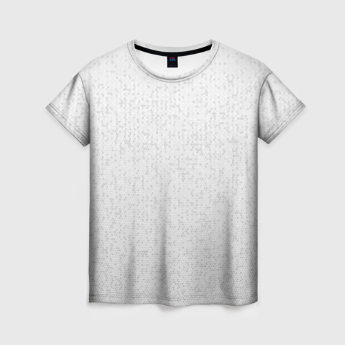 Женская футболка 3D Серо-белый паттерн мелкая мозаика, цвет 3D печать