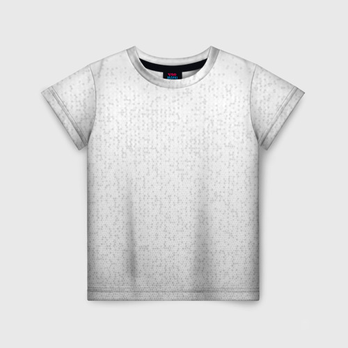 Детская футболка 3D Серо-белый паттерн мелкая мозаика, цвет 3D печать