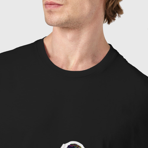 Мужская футболка хлопок с принтом Роналду с мячом - акварель, фото #4