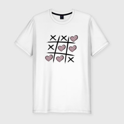 Мужская футболка хлопок Slim Любовь - игра крестики сердечки