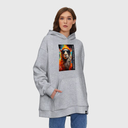 Худи SuperOversize хлопок Лама хиппи: жить гореть и не угаснуть, жить а не существовать - фото 2