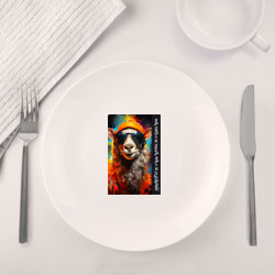 Набор: тарелка + кружка Лама хиппи: жить гореть и не угаснуть, жить а не существовать - фото 2