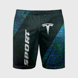 Мужские шорты спортивные Tesla sport glitch blue
