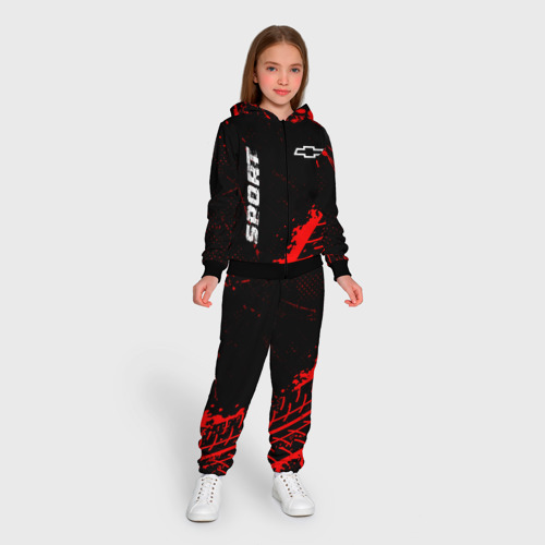 Детский костюм 3D Chevrolet red sport tires, цвет черный - фото 5