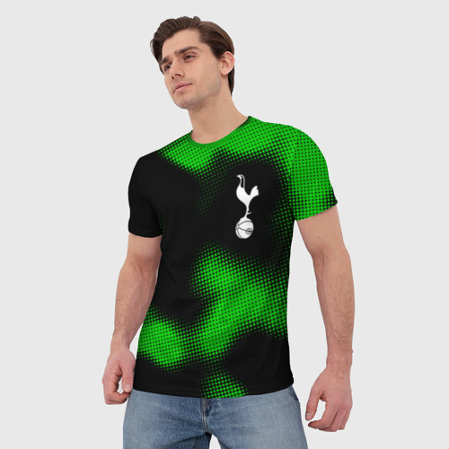 Мужская футболка 3D с принтом Tottenham sport halftone, фото на моделе #1