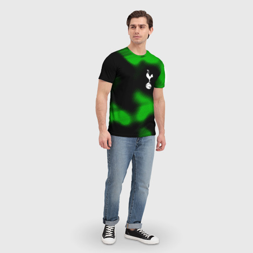 Мужская футболка 3D с принтом Tottenham sport halftone, вид сбоку #3