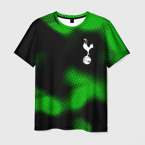 Мужская футболка 3D с принтом Tottenham sport halftone, вид спереди #2