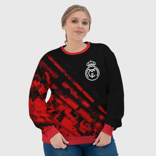 Женский свитшот 3D Real Madrid sport grunge, цвет 3D печать - фото 6