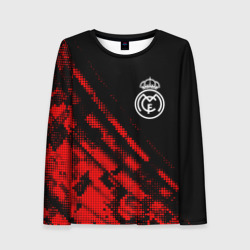 Женский лонгслив 3D Real Madrid sport grunge