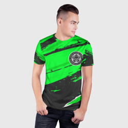 Мужская футболка 3D Slim Leicester City sport green - фото 2