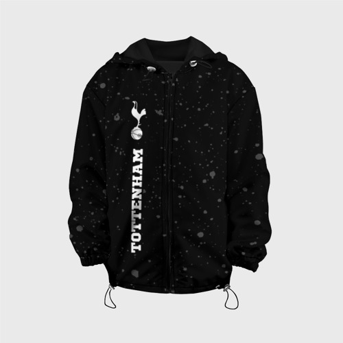 Детская куртка 3D Tottenham sport на темном фоне по-вертикали, цвет черный