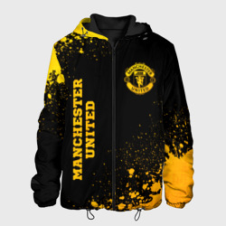 Мужская куртка 3D Manchester United - gold gradient вертикально