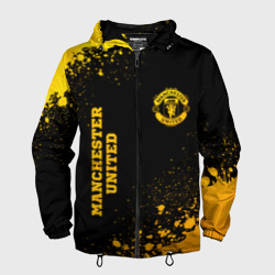 Мужская ветровка 3D Manchester United - gold gradient вертикально