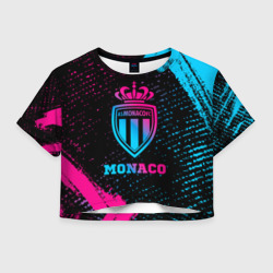 Женская футболка Crop-top 3D Monaco - neon gradient