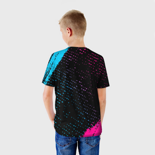 Детская футболка 3D Monaco - neon gradient, цвет 3D печать - фото 4