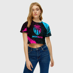 Женская футболка Crop-top 3D Monaco - neon gradient - фото 2