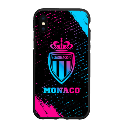 Чехол для iPhone XS Max матовый Monaco - neon gradient