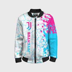 Детский бомбер 3D Juventus neon gradient style по-вертикали