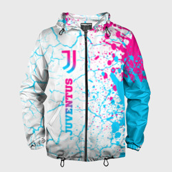 Мужская ветровка 3D Juventus neon gradient style по-вертикали