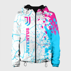 Женская куртка 3D Juventus neon gradient style по-вертикали