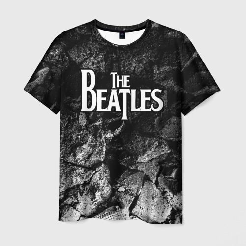 Мужская футболка 3D с принтом The Beatles black graphite, вид спереди #2
