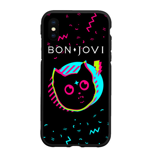 Чехол для iPhone XS Max матовый Bon Jovi - rock star cat