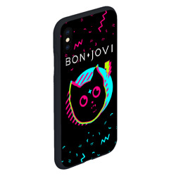 Чехол для iPhone XS Max матовый Bon Jovi - rock star cat - фото 2