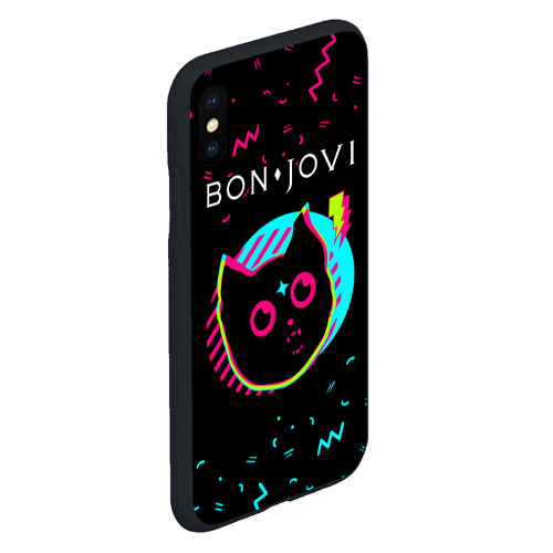 Чехол для iPhone XS Max матовый Bon Jovi - rock star cat - фото 3