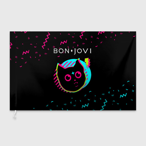 Флаг 3D Bon Jovi - rock star cat - фото 3