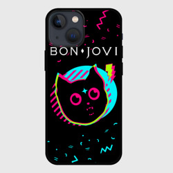 Чехол для iPhone 13 mini Bon Jovi - rock star cat