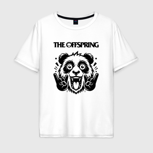 Мужская футболка хлопок Oversize The Offspring - rock panda, цвет белый