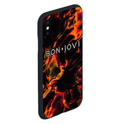 Чехол для iPhone XS Max матовый Bon Jovi red lava - фото 2