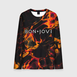 Мужской лонгслив 3D Bon Jovi red lava