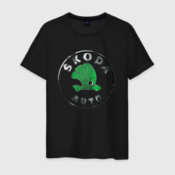 Мужская футболка хлопок Skoda 3D metal