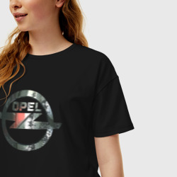 Женская футболка хлопок Oversize Opel 3D лого - фото 2