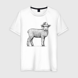 Ягненок новогодний – Мужская футболка хлопок с принтом купить со скидкой в -20%