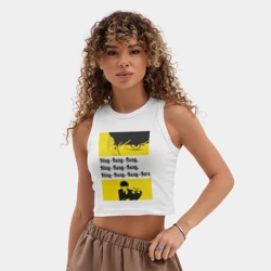 Женская укороченная майка-топ хлопок Танцующий Мэш  - Mashle - фото 2