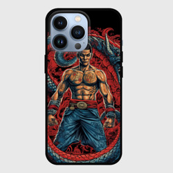 Боец  Муай-тай и огромный  дракон – Чехол для iPhone 13 Pro с принтом купить
