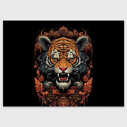 Муай-Тай тигр  в стойке боевые  искусства  – Поздравительная открытка с принтом купить