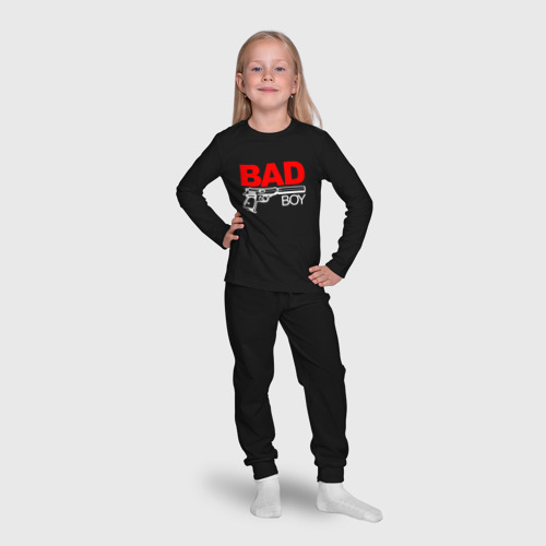 Детская пижама с лонгсливом хлопок Bad boy - with gun  , цвет черный - фото 7