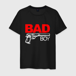 Мужская футболка хлопок Bad boy - with gun  