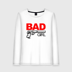 Женский лонгслив хлопок Bad girl with gun