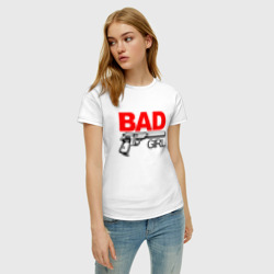 Женская футболка хлопок Bad girl with gun - фото 2