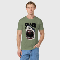 Мужская футболка хлопок Пасть акулы арт - фото 2