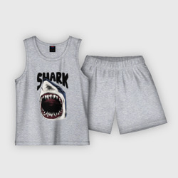 Детская пижама с шортами хлопок Пасть акулы арт