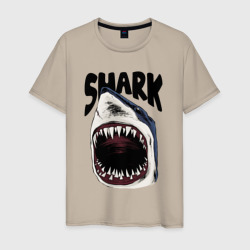 Мужская футболка хлопок Пасть акулы арт