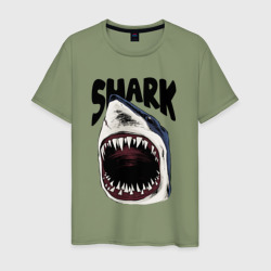 Мужская футболка хлопок Пасть акулы арт