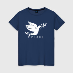 Peace pigeon bird – Женская футболка хлопок с принтом купить со скидкой в -20%